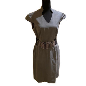 Antonio Melani ANIKA Belted Sheath Gray Dress, Sz 8
